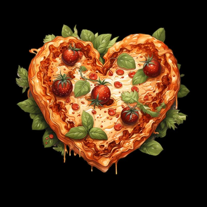Pizza in der Form eines Herzens
