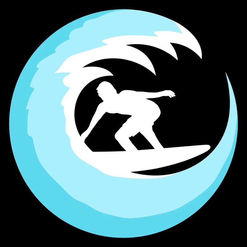 Surfer Surfbrett Runde Blaue Kreis Welle Surfen