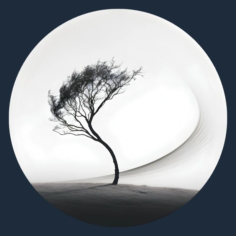 Ein schwarz weis Bild eines Baums