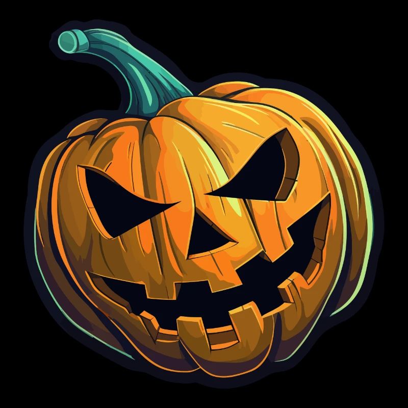 Spooky Halloween pumpkin with spooky look