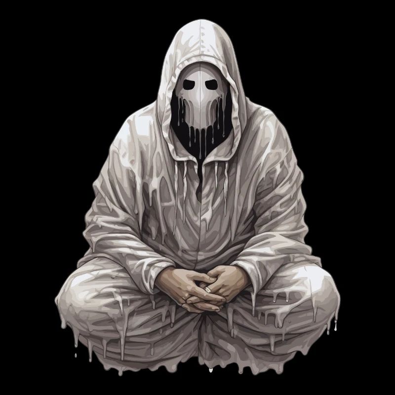 Scary ghost with creepy face