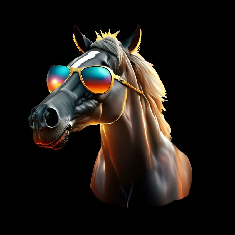 Cooles Pferd mit Sonnenbrille