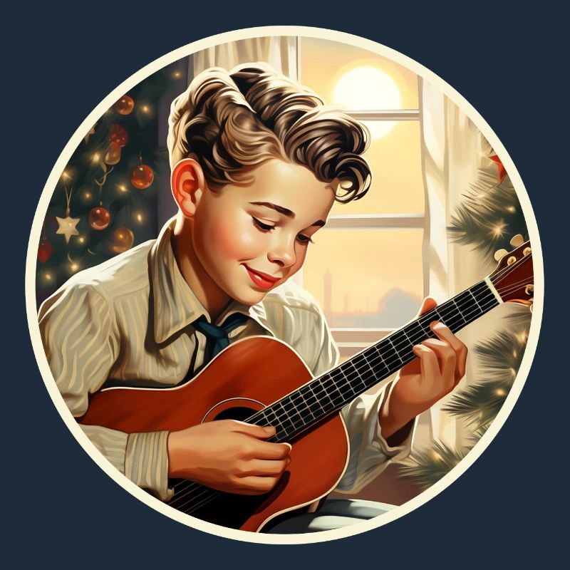 Junge spielt ein Weihnachtslied