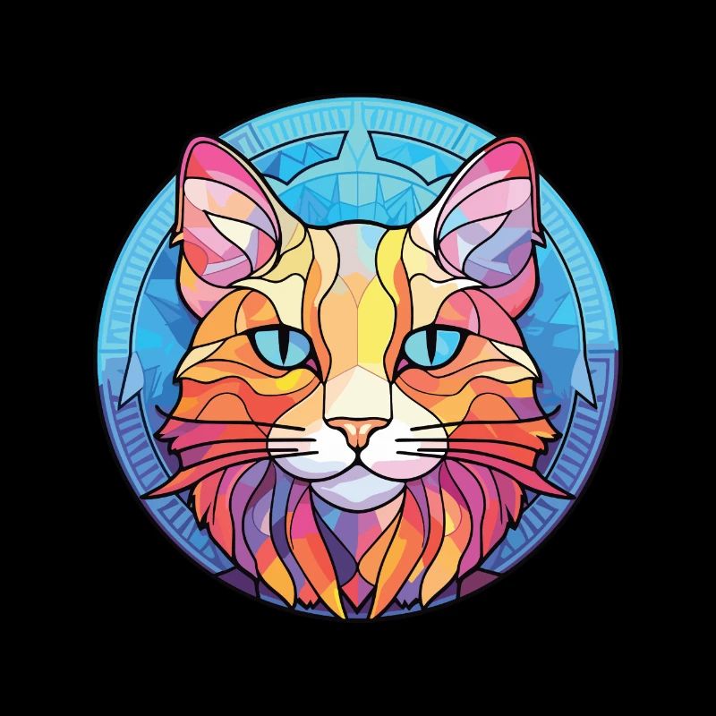 Dessin animé d’aquarelle colorée de chat de brume australienne