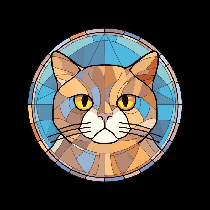 British Fold Shorthair chat aquarelle colorée