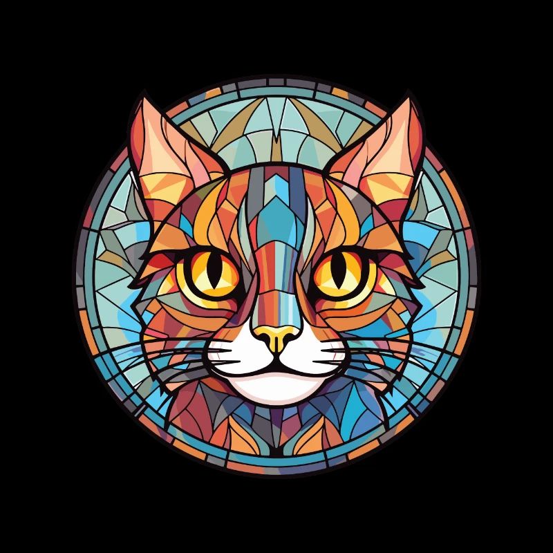 Pixie Bob Katze bunte Aquarell Haustier Illustration