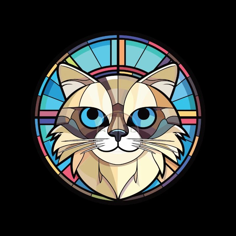 Illustration à l’aquarelle colorée de race de chat de Birmanie