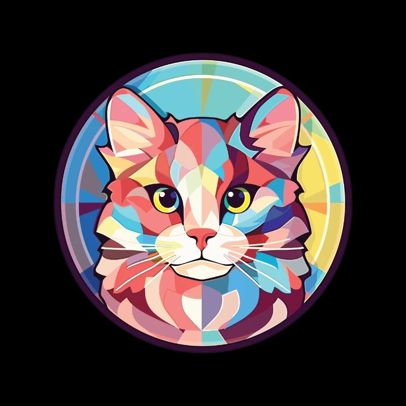 Illustration d’aquarelle colorée American Curl Cat