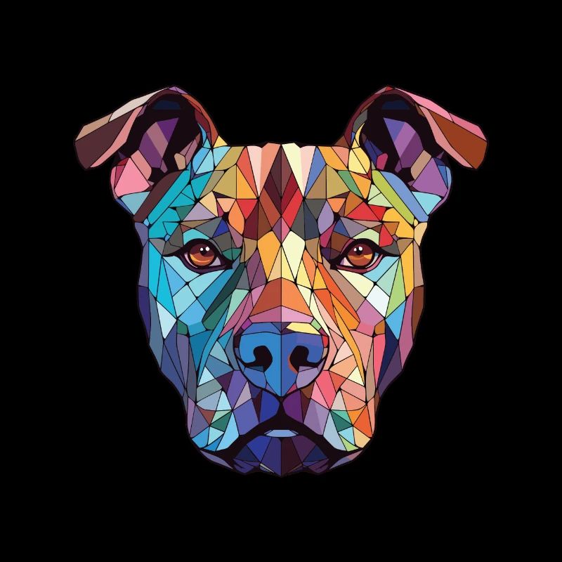 American Pitbull Terrier Dog Breed Watercolor