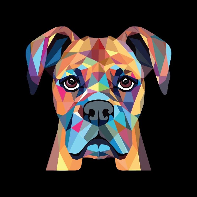 Boxer-Hundsrasse bunte Aquarell-Illustration