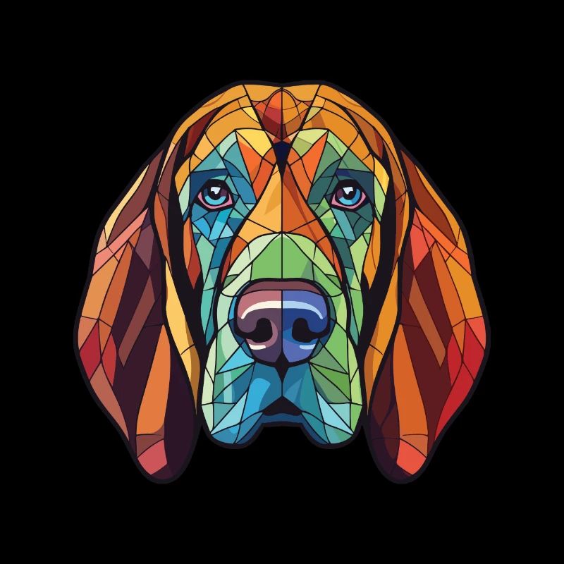 Bluthund Hunderasse Aquarell Glas Illustration