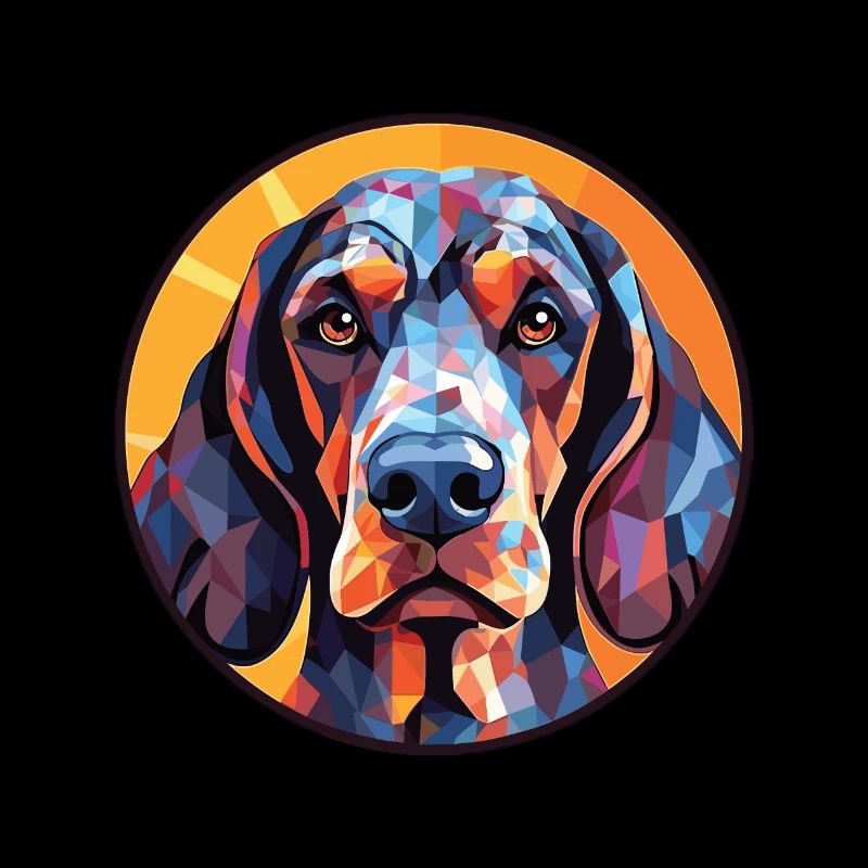 Bluetick Coonhound chien race aquarelle colorée