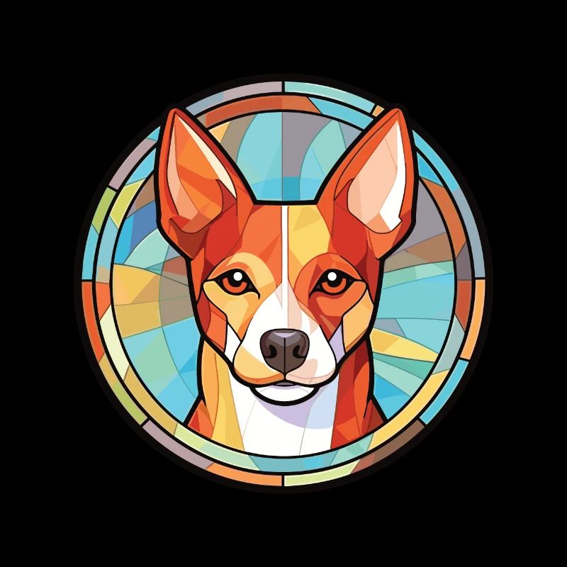 Basenji race de chien Illustration à l’aquarelle colorée