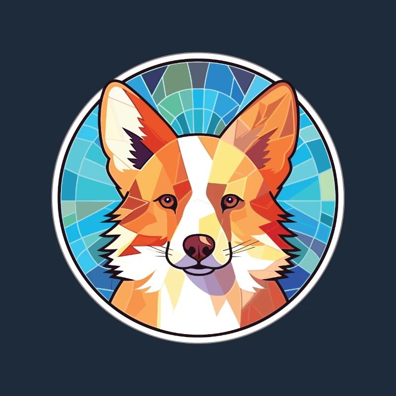 Isländischer Schäferhund Hunderasse buntes Aquarell