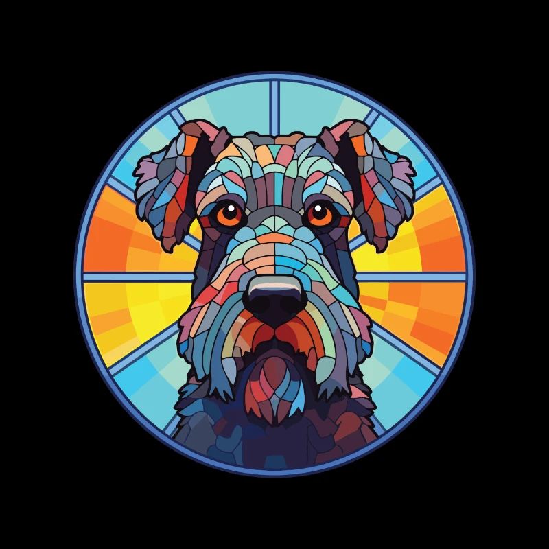 Kerry Blue Terrier Hunderasse buntes Aquarell