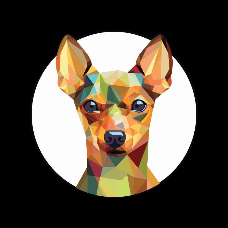 Miniatur Pinscher Hunderasse buntes Aquarell