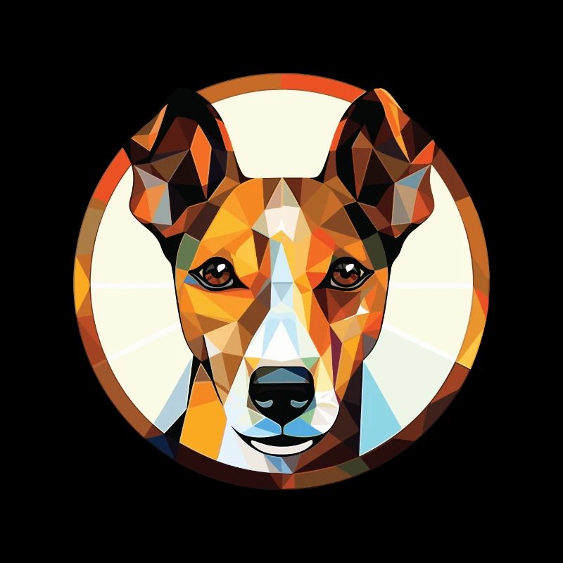 Smooth Fox Terrier Dog Breed Colorful Watercolor