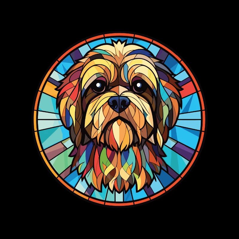 Lhasa Apso Hunderasse Aquarellglas Illustration