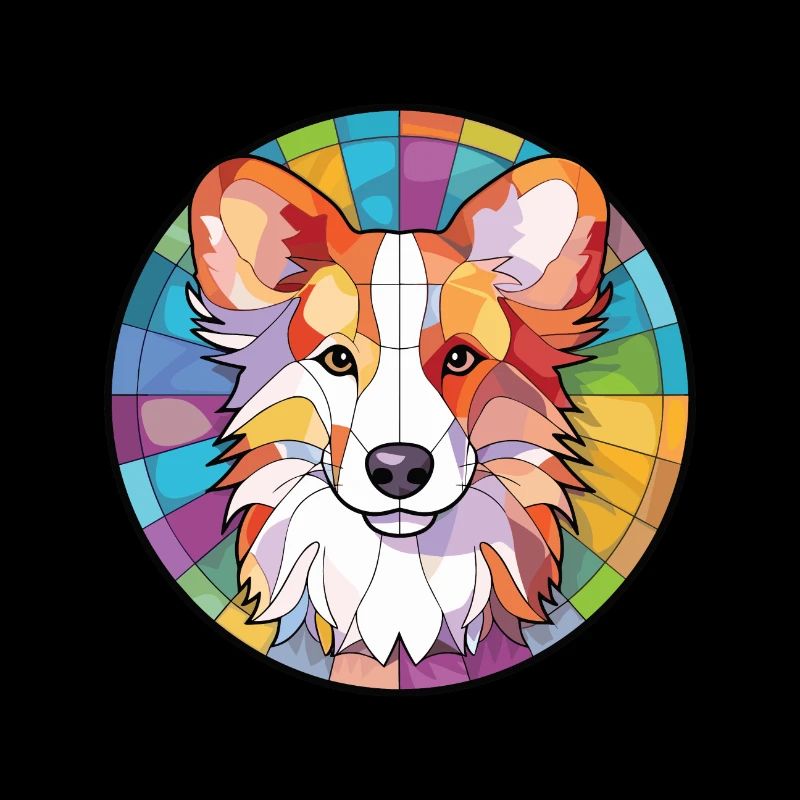 Shetland Schäferhund Hunderasse buntes Aquarell