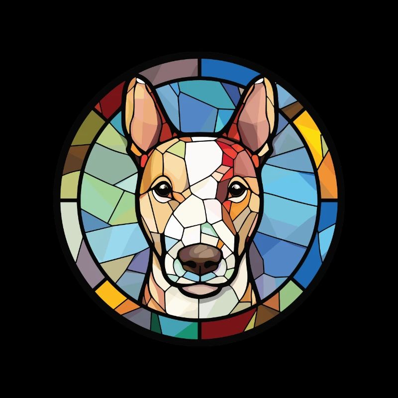 Bullterrier Miniatur Hunderasse Aquarellglas