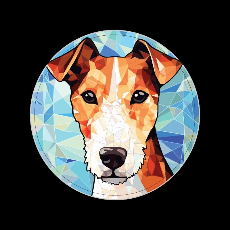 Fox Terrier chien lisse race aquarelle colorée