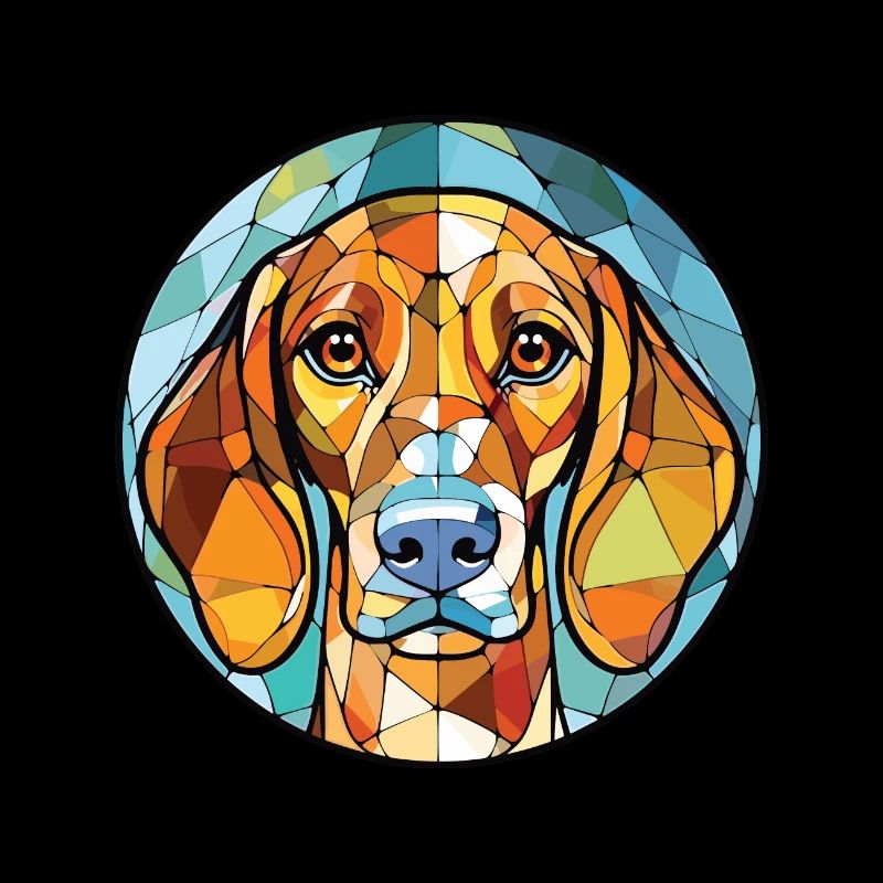 Leopard Hound Dog Breed Watercolor Illustration