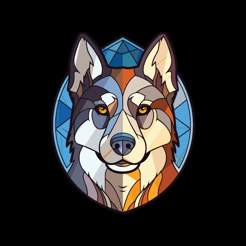 Husky Nur Hunderasse Aquarellglas Illustration
