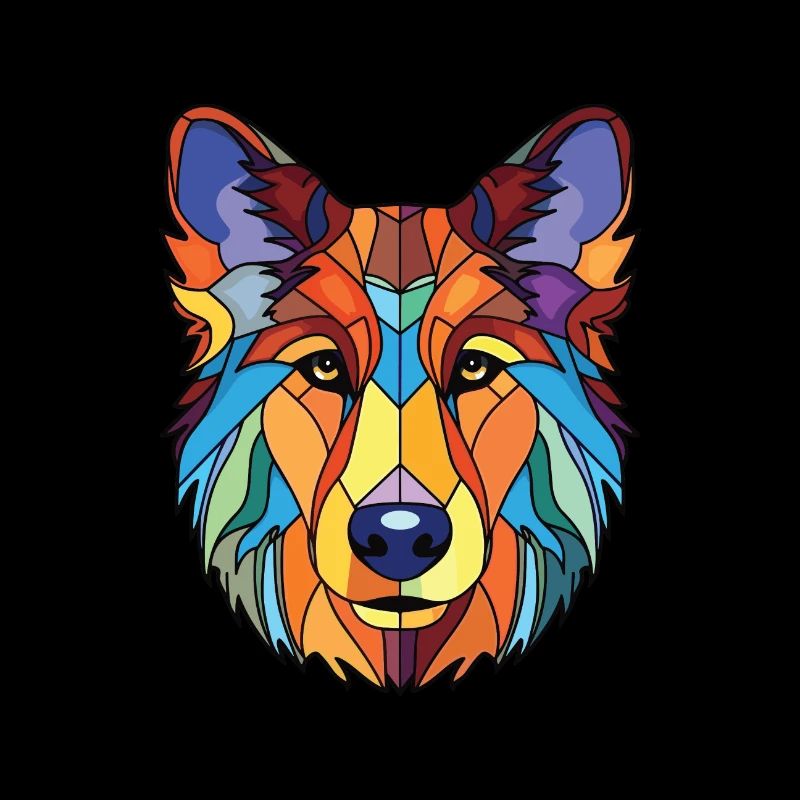 Collie Shepherd Dog Breed Watercolor Illustration