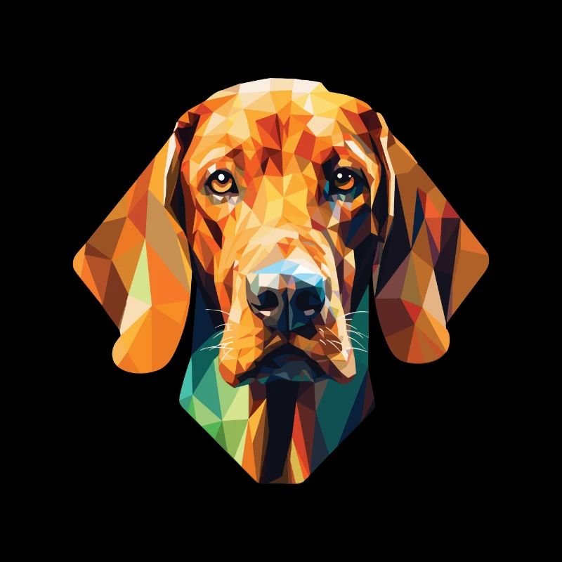 Redbone Coonhound chien race aquarelle colorée