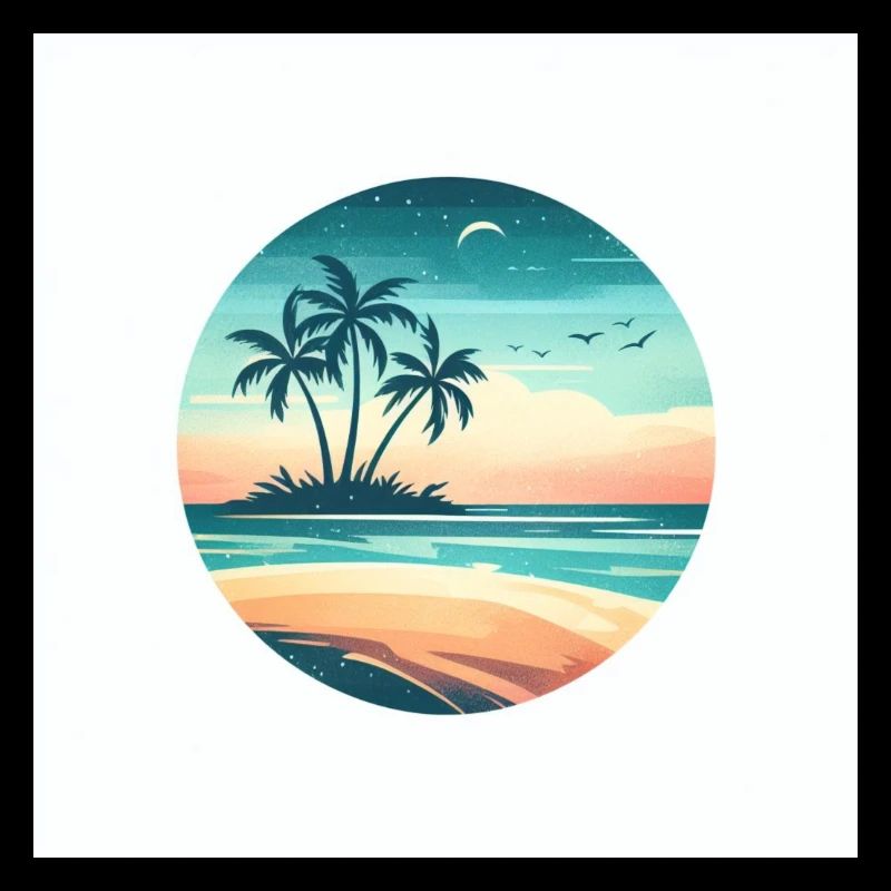 Insel mit Palmen am Meer