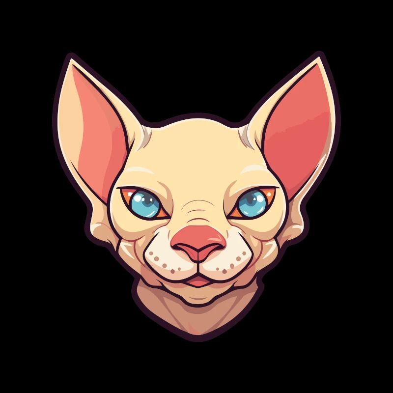 Illustration d’aquarelle de dessin animé de chat Sphynx