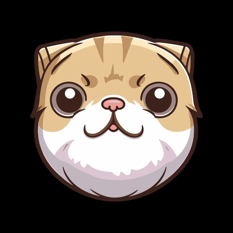 Scottish Fold Shorthair chat dessin animé Art de l’aquarelle