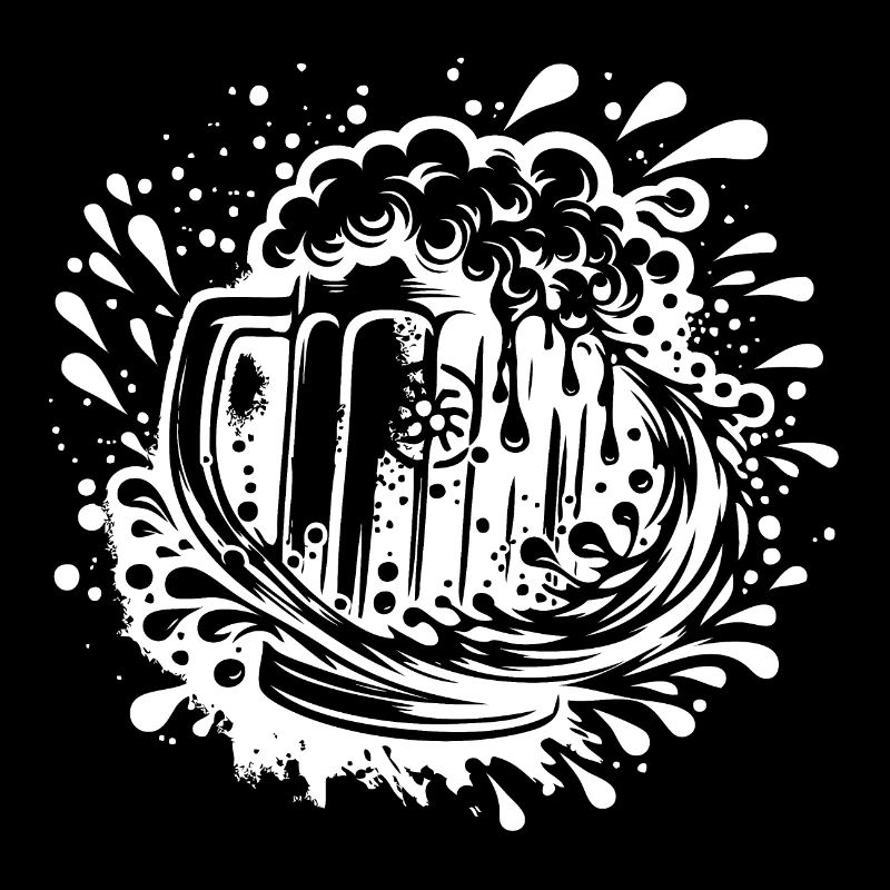 Beer mug hops and malt