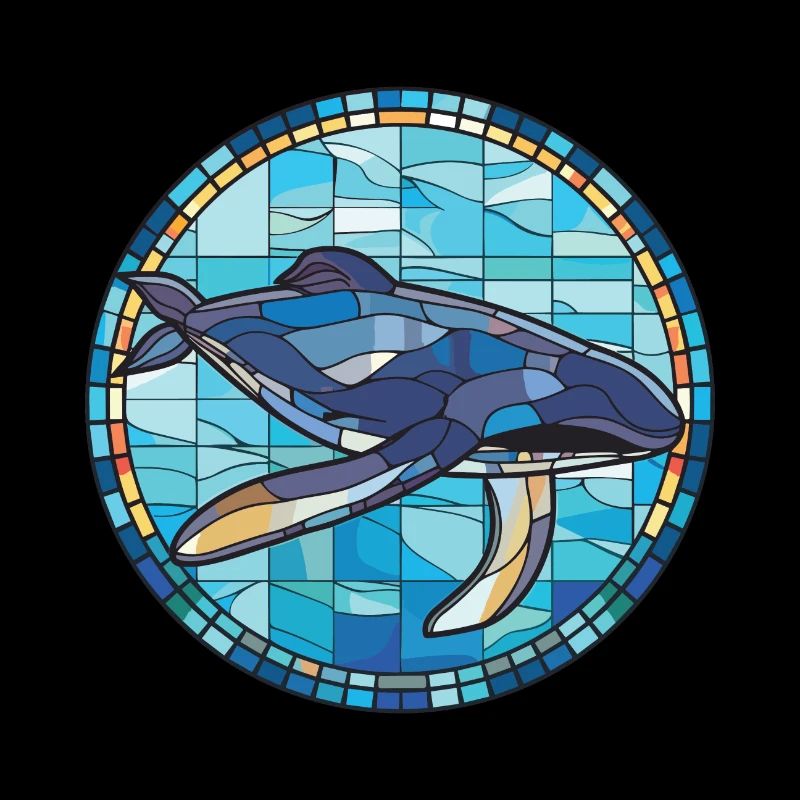 Illustration animale aquarelle colorée de baleine bleue