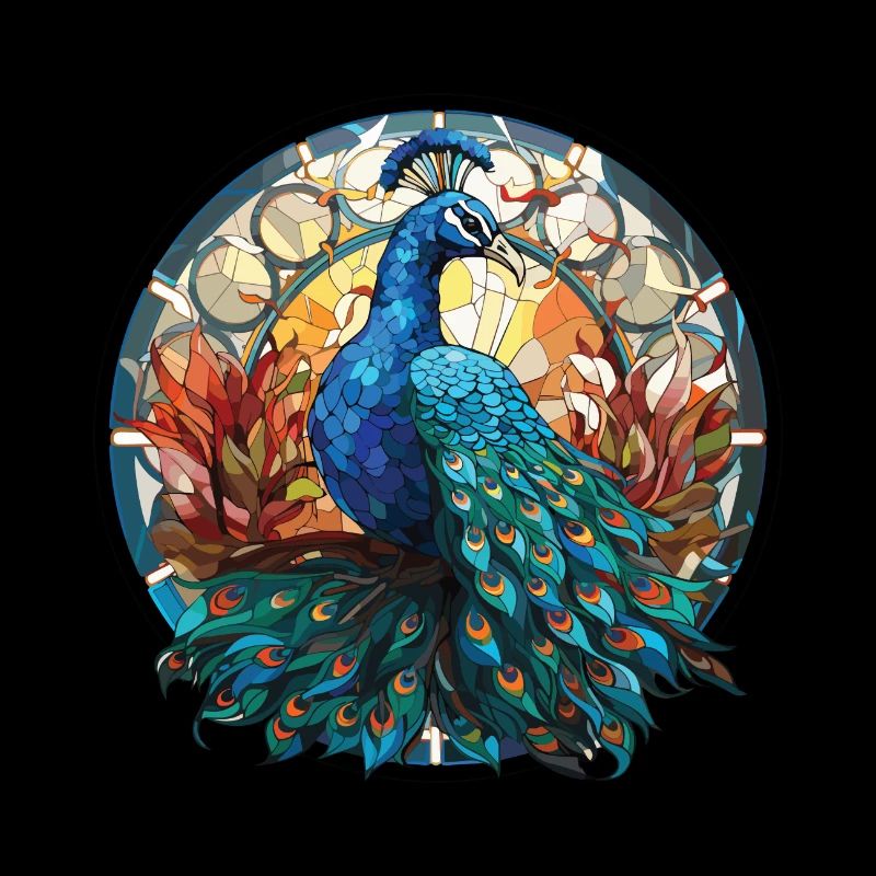 Illustration animale aquarelle colorée paon
