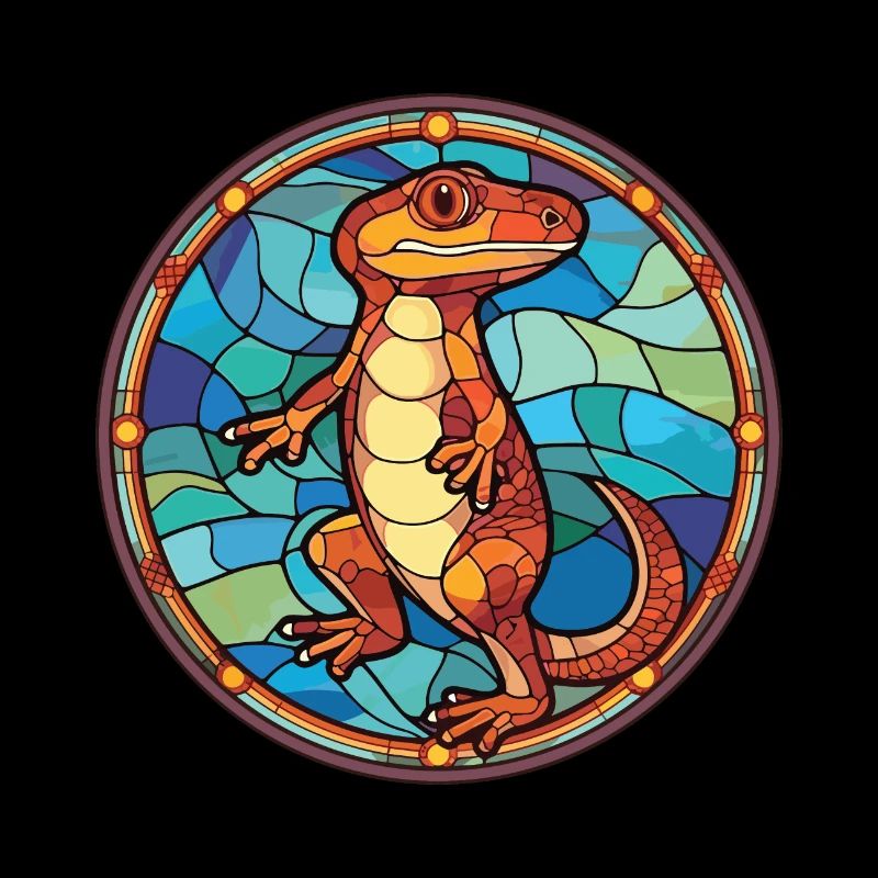 Bunte Aquarell-Tierillustration des Salamanders