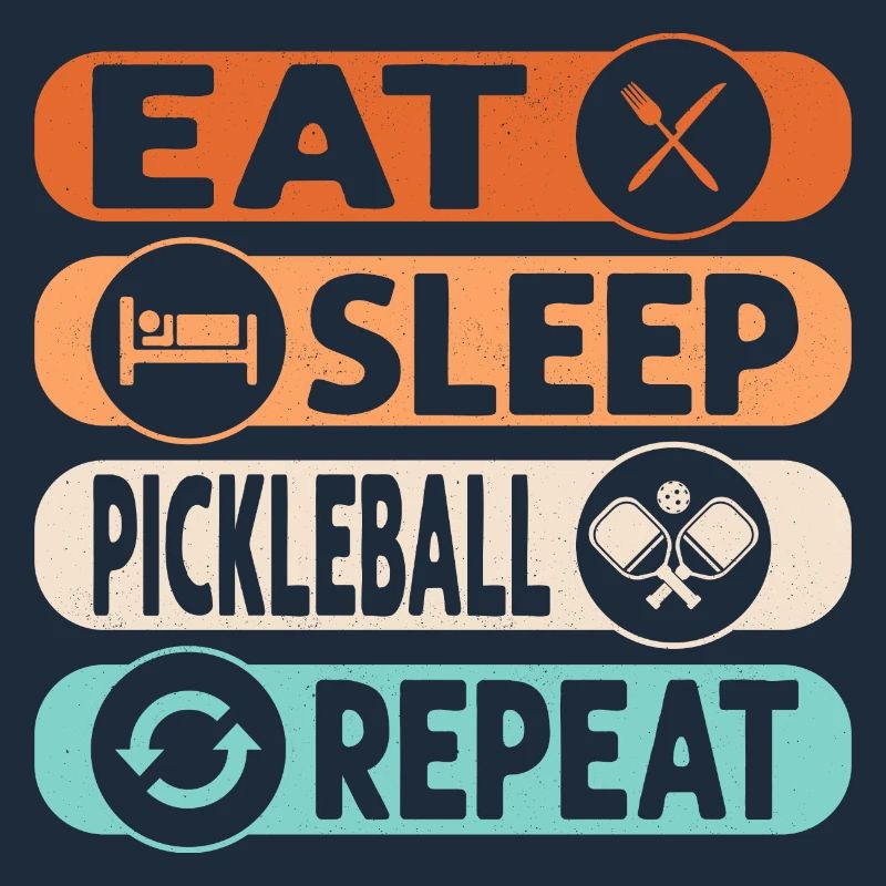 Eat Sleep Pickleball Repeat Player Paddle Racket
