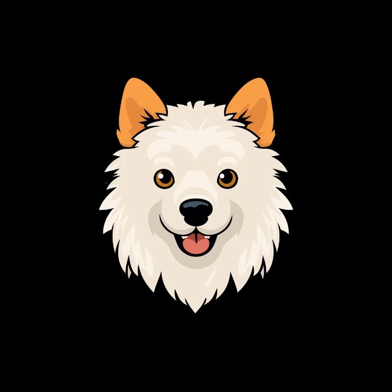 Indischer Spitz Hunderasse Cartoon Kawaii Illustration