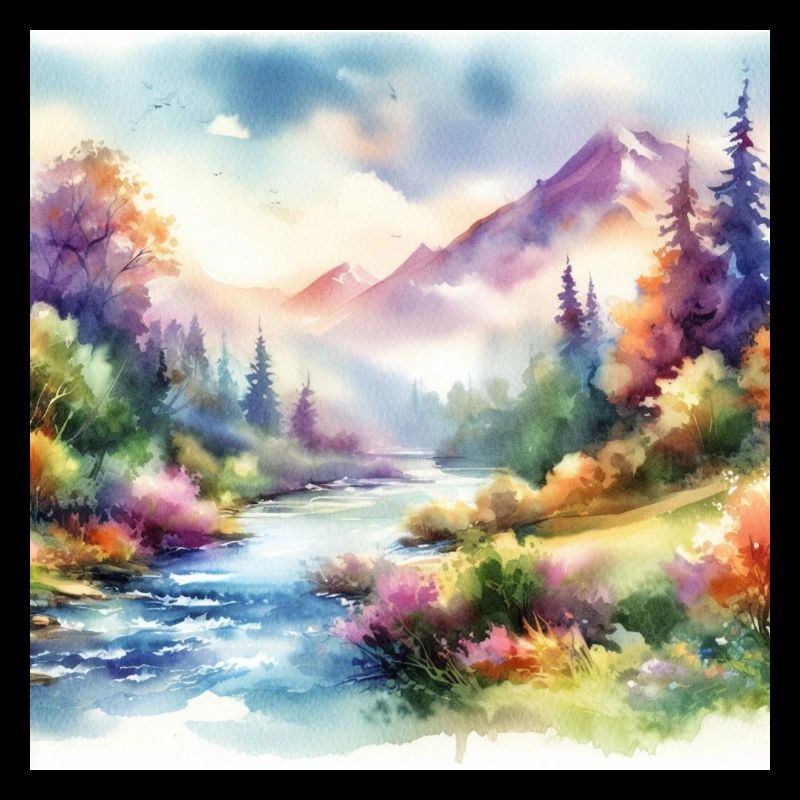 Bunte Aquarell Landschaft