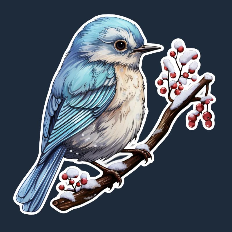 Oiseau mignon en hiver