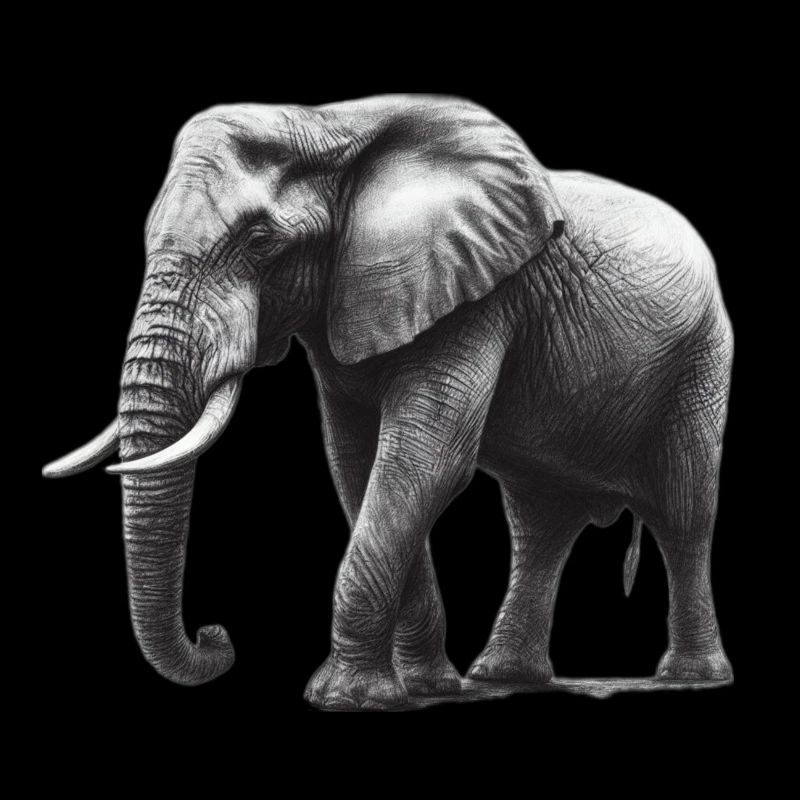 Gezeichneter großer grauer Elefant