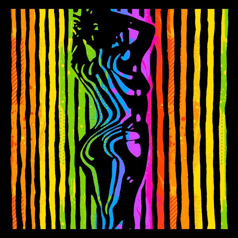 Schöne weibliche Malkunst Zebra bunte Frau