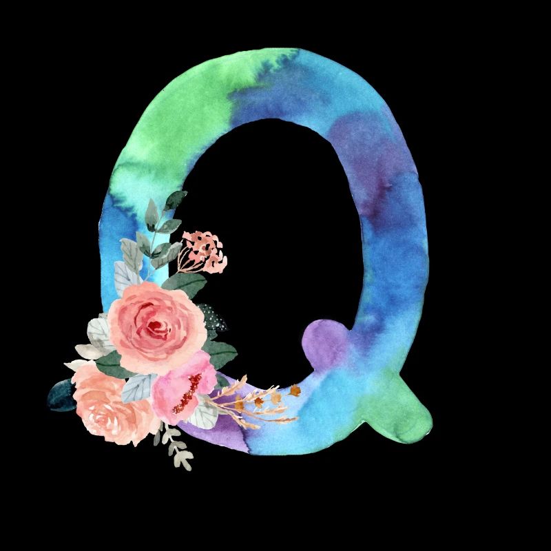 Buchstabe q Aquarell