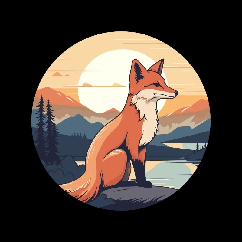Fuchs Buntes Aquarell Cartoon Kawaii Tier