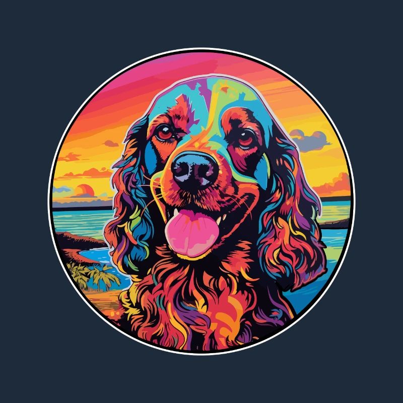 Englischer Cocker Spaniel Hunderasse Bunte Karikatur