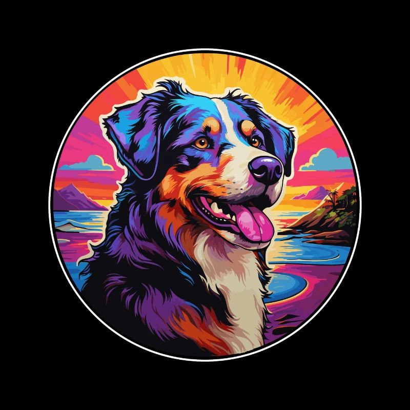 Estrela Mountain Dog Rasse Bunte Karikatur Wasserc