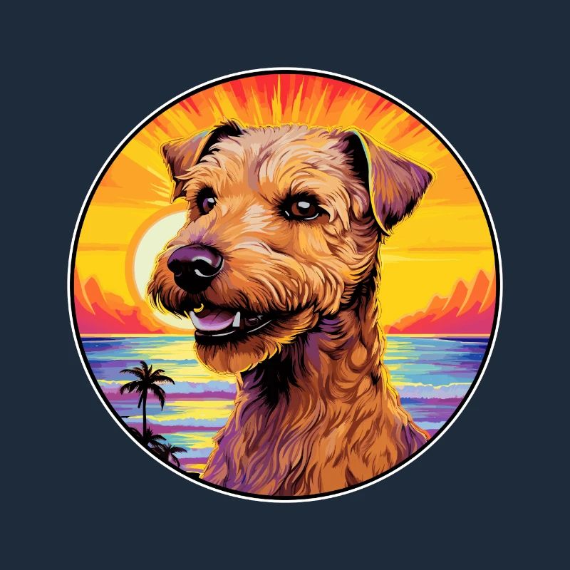 Lakeland Terrier Hunderasse Bunte Karikatur Wasserc