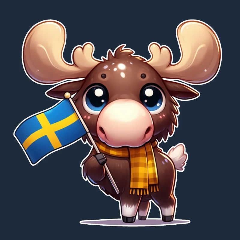 Orignal mignon avec le drapeau de la Suède