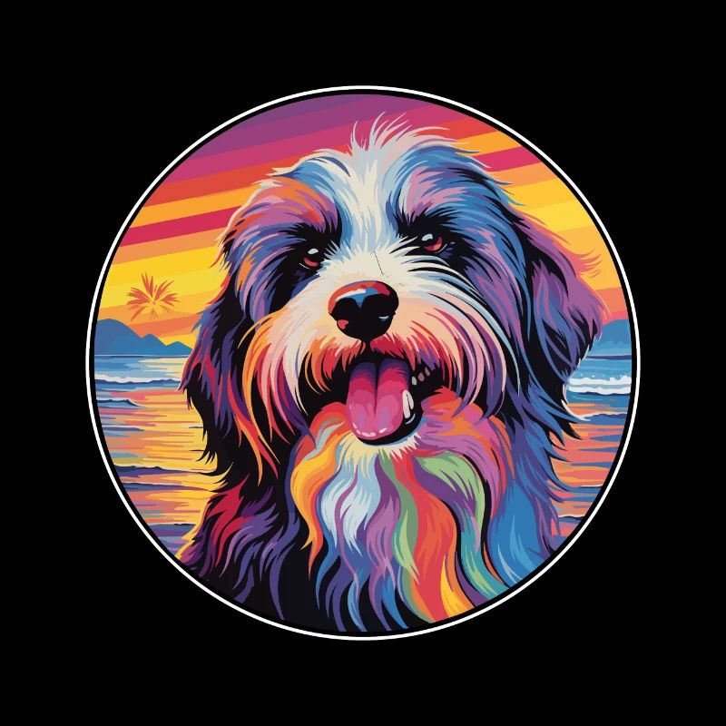 Chien de berger roumain race de chien coloré dessin animé eau