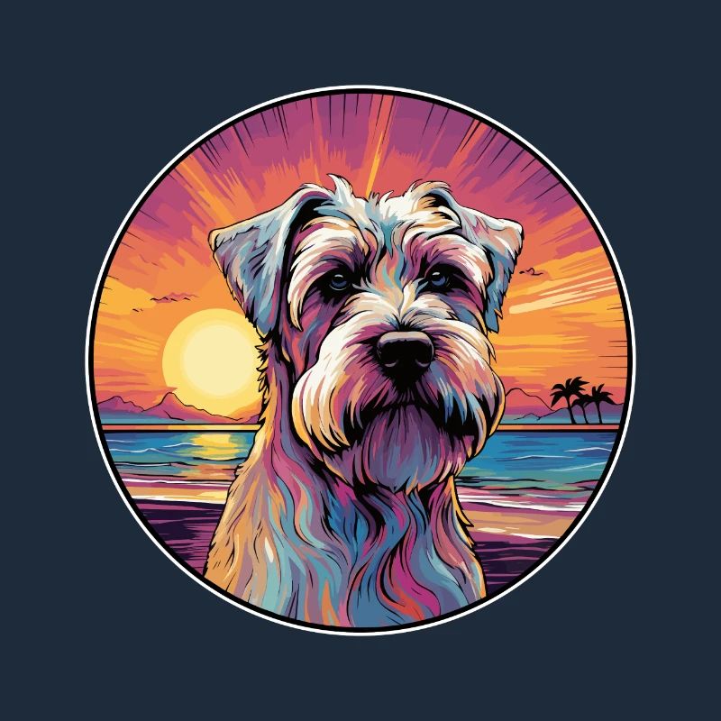 Weich beschichteter Wheaten Terrier Hunderasse buntes Auto